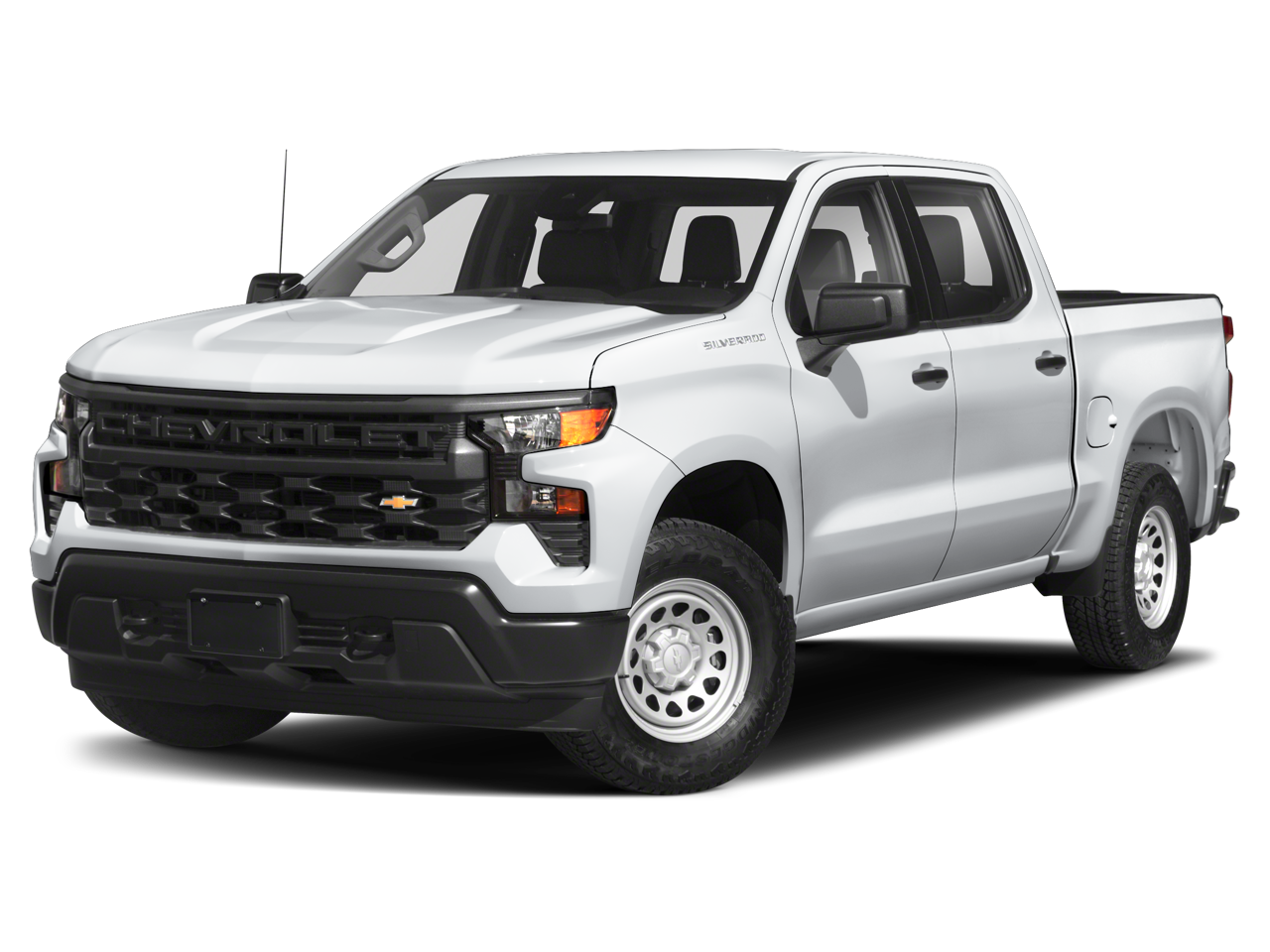 2024 Chevrolet Silverado 1500 Base in Summit White — front three-quarter view